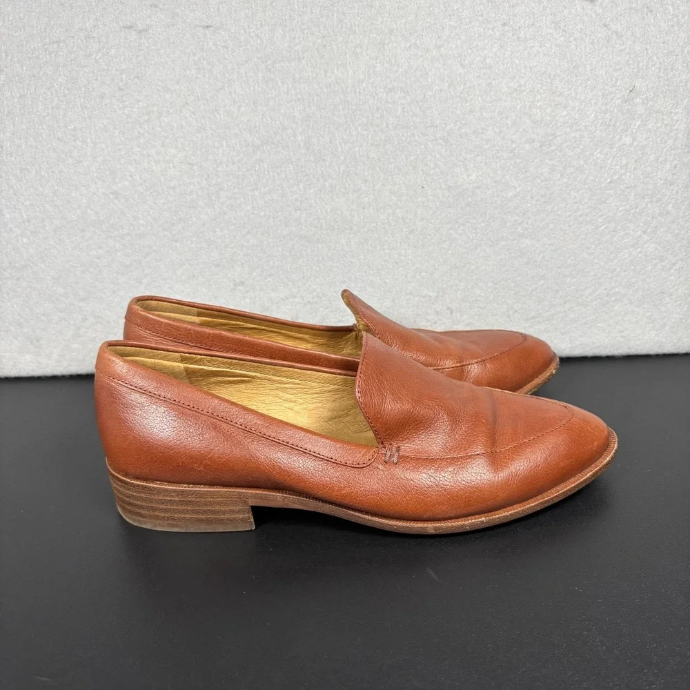 MADEWELL Womens Size 6.5 The Frances Brown Leather Pointed Toe Loafers Slip On
